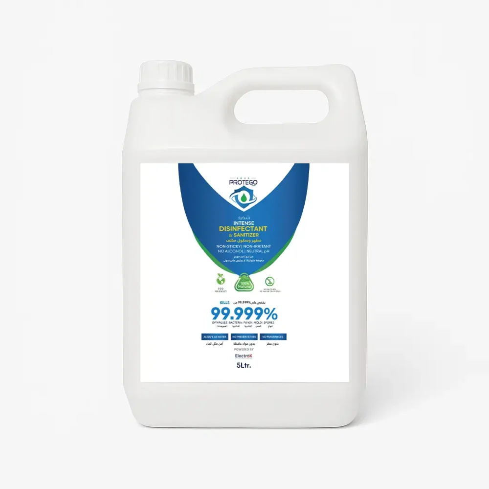 Aqua Protego Hypochlorous Acid Intense Disinfectant + Sanitizer 5 Litre – Hospital-Grade, Non-Toxic HOCl Solution | Alcohol-Free, Bulk Sanitizer