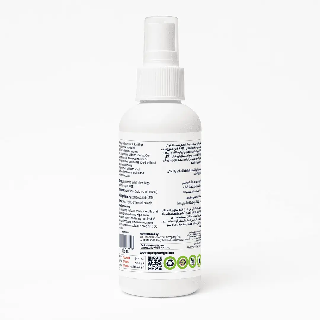 Aqua Protego Hypochlorous Acid Disinfectant Spray 500ml – Non-Toxic, Alcohol-Free | For Home, Office, Clinic | Safe for Skin & Surfaces - Image 2