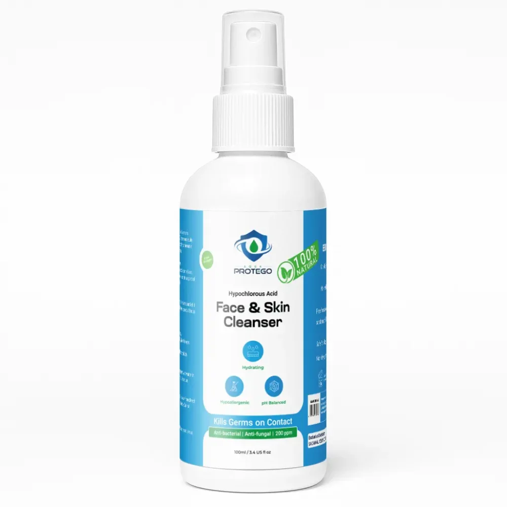 Aqua Protego - Anti Bacterial Hypochlorous Acid Face Spray | Face & Skin Cleanser, Alcohol-Free