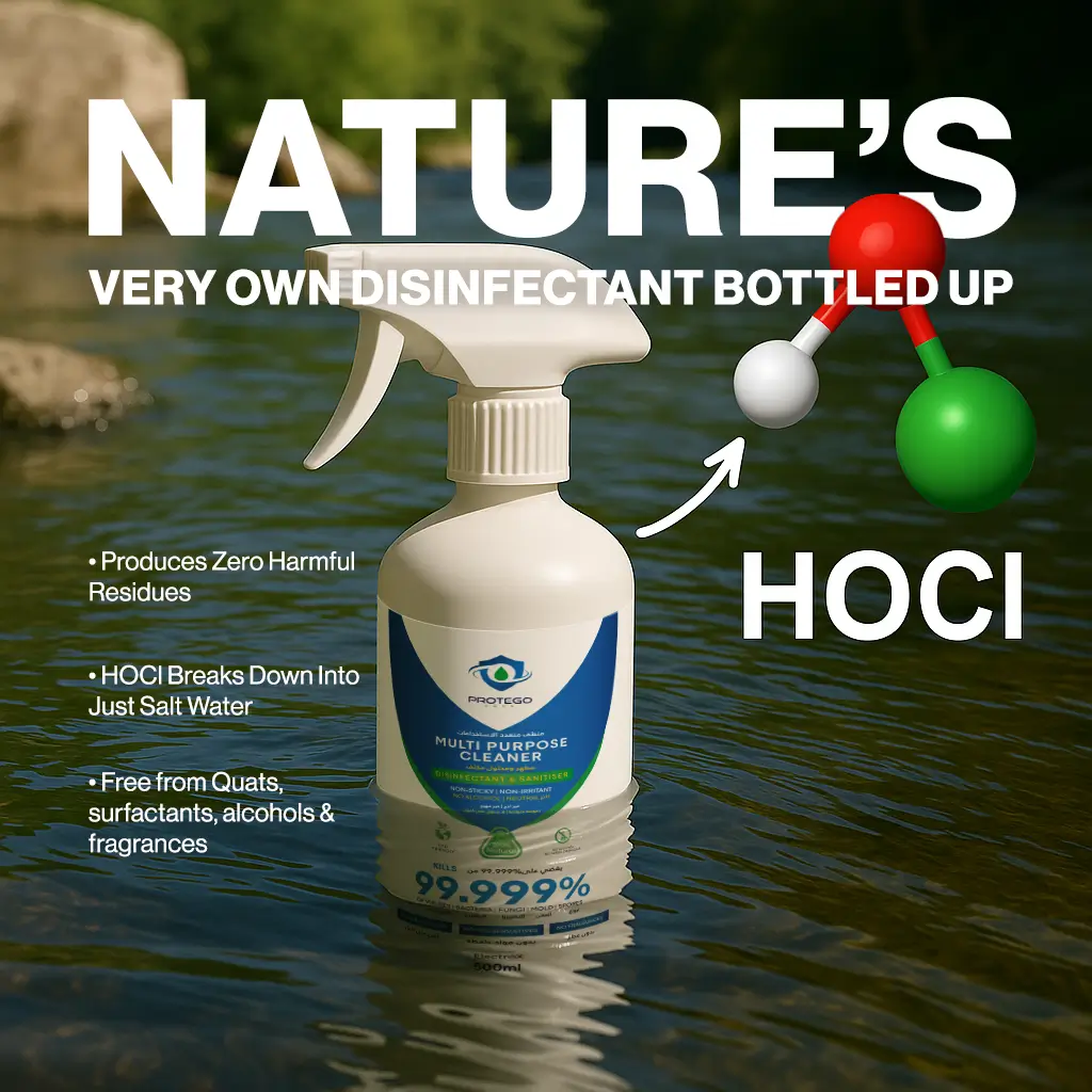 Aqua Protego - Multi Purpose Hypochlorous Acid Spray Cleaner (500 ml) - Non-Toxic, Pure HOCl Solution - Image 3