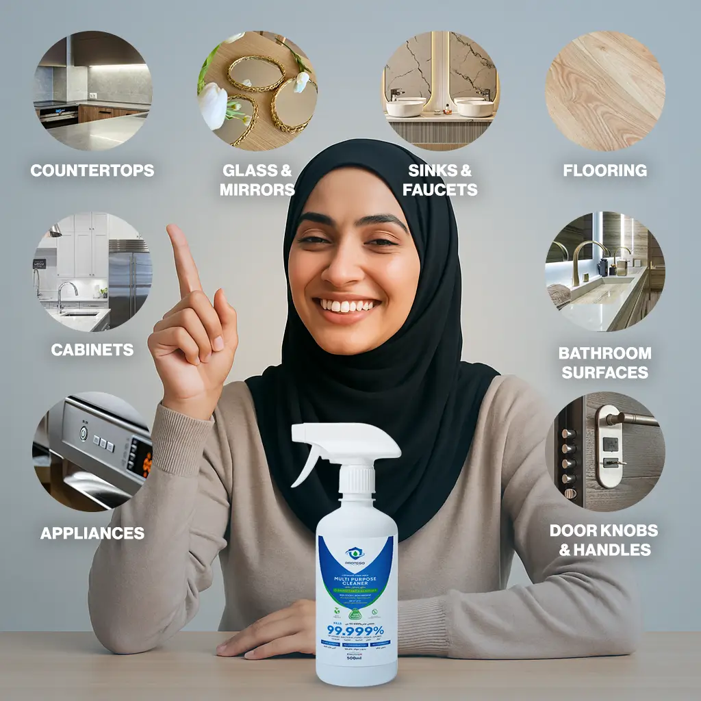 Aqua Protego - Multi Purpose Hypochlorous Acid Spray Cleaner (500 ml) - Non-Toxic, Pure HOCl Solution - Image 6